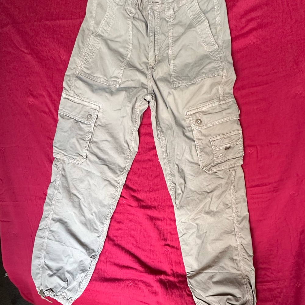 American Eagle  Khaki Cargo Jogger Pants - Beige - Size 2 STRETCH